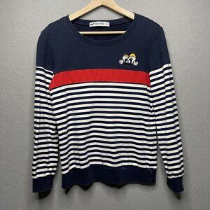 Fast Fish Striped Long-Sleeve Shirt Pullover With Cartoon Detail XXL